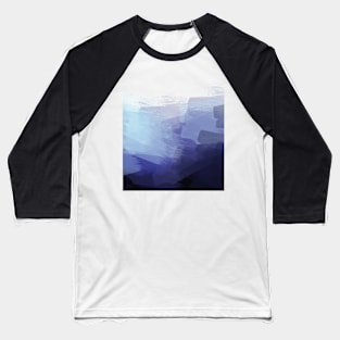 Modern Art Abstract Landscape Blue Turquoise Baseball T-Shirt